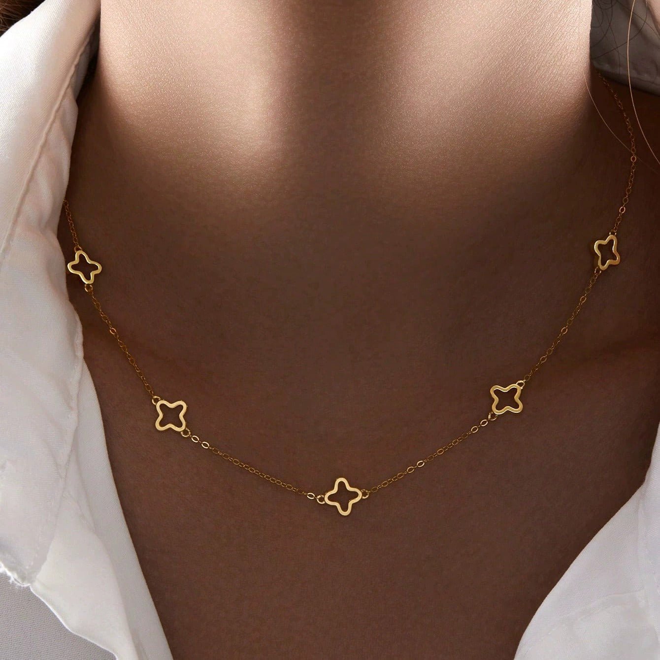Anaïs Clover Necklace - Necklaces - Gold - 1