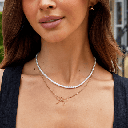 Anika Gold Bow Necklace - My StoreNecklace