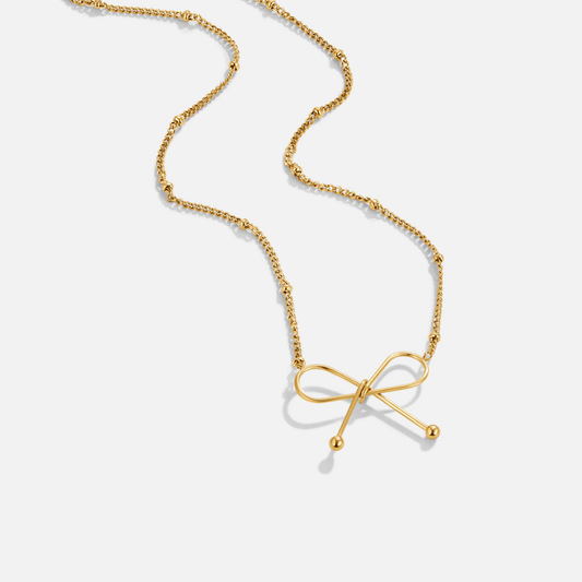 Anika Gold Bow Necklace - My StoreNecklace