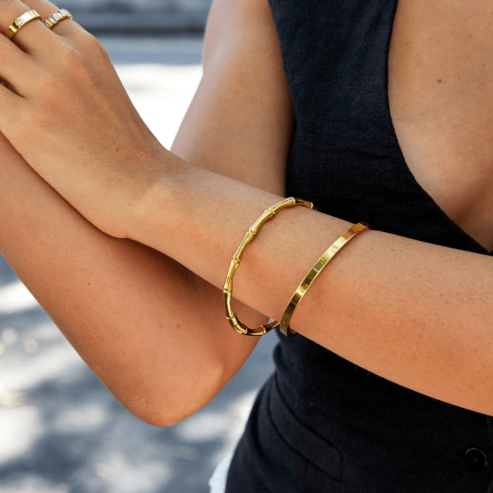 Ara Golden Bamboo Bangle - My StoreBracelet