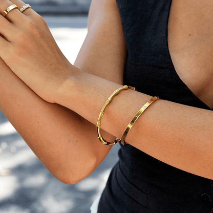 Ara Golden Bamboo Bangle - My StoreBracelet