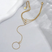 Arielle Crystal Bead Bracelet - Gold - 4