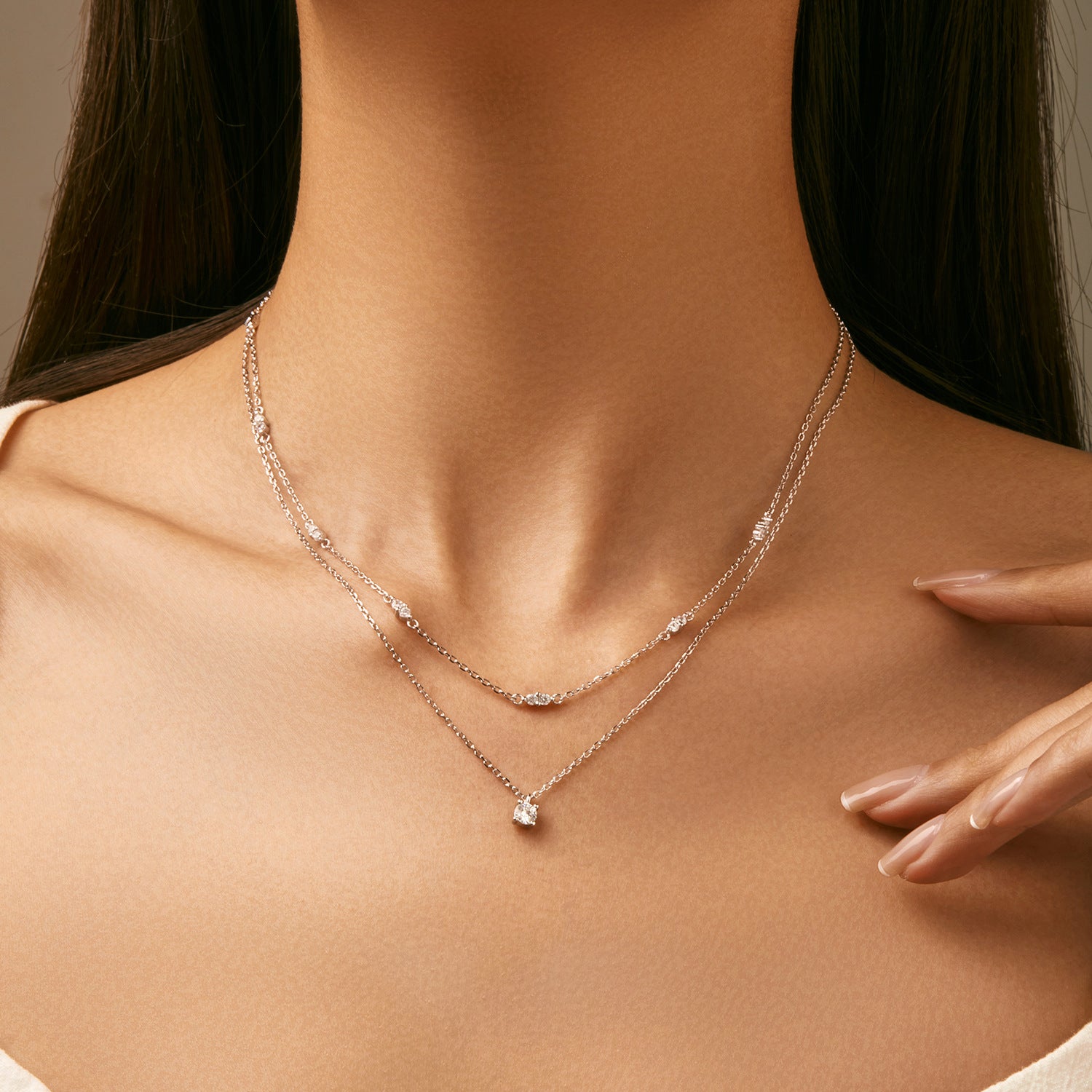 Aurelia Silver Pendant Necklace - NAVALLI
