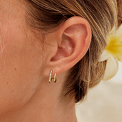 Aurora Crystal Curve Earrings - Earrings - Gold - 1