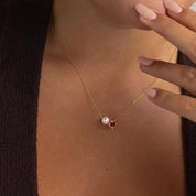 Ayla Birthstone Necklace - January - 2