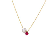 Ayla Birthstone Necklace - January - 16