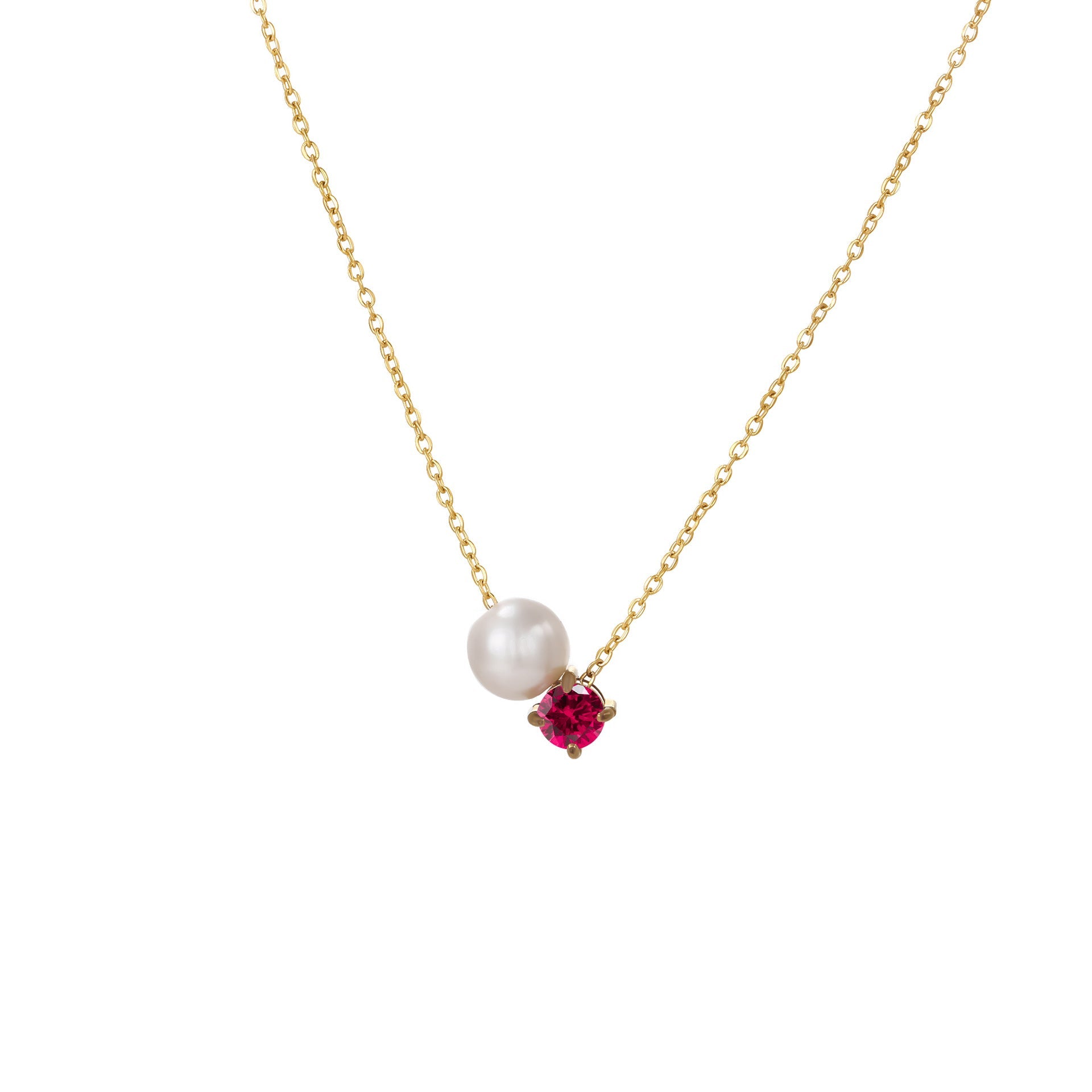 Ayla Birthstone Necklace - January - 16