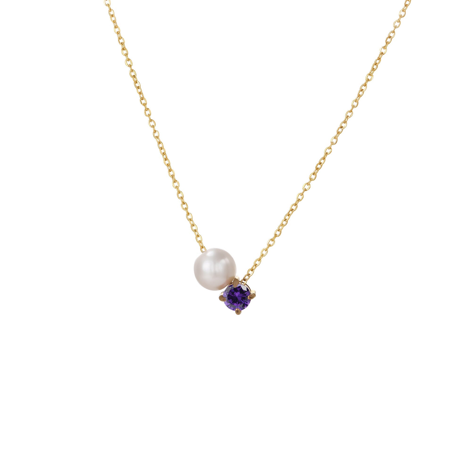 Ayla Birthstone Necklace - January - 11