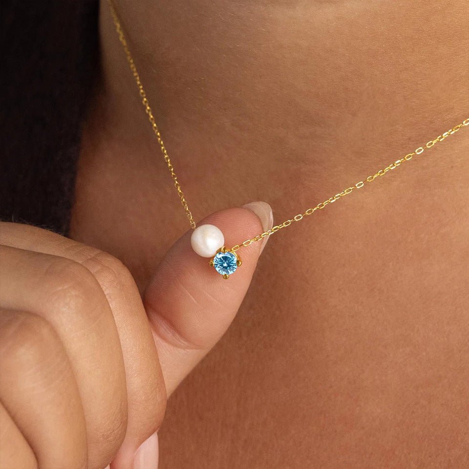 Ayla Birthstone Necklace - January - 1