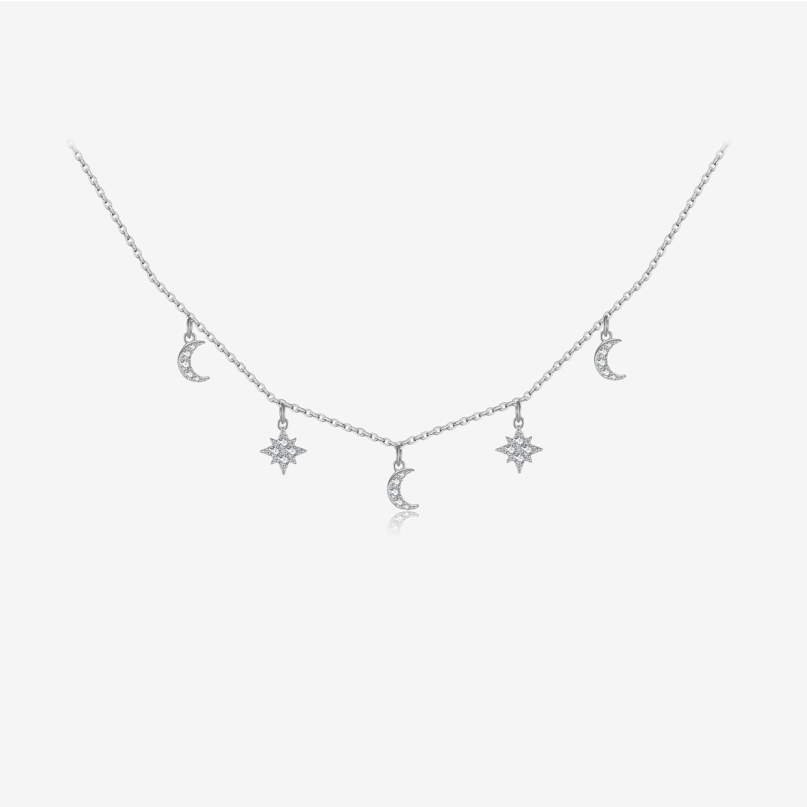 Ayla Charm Necklace - Platinum - 7
