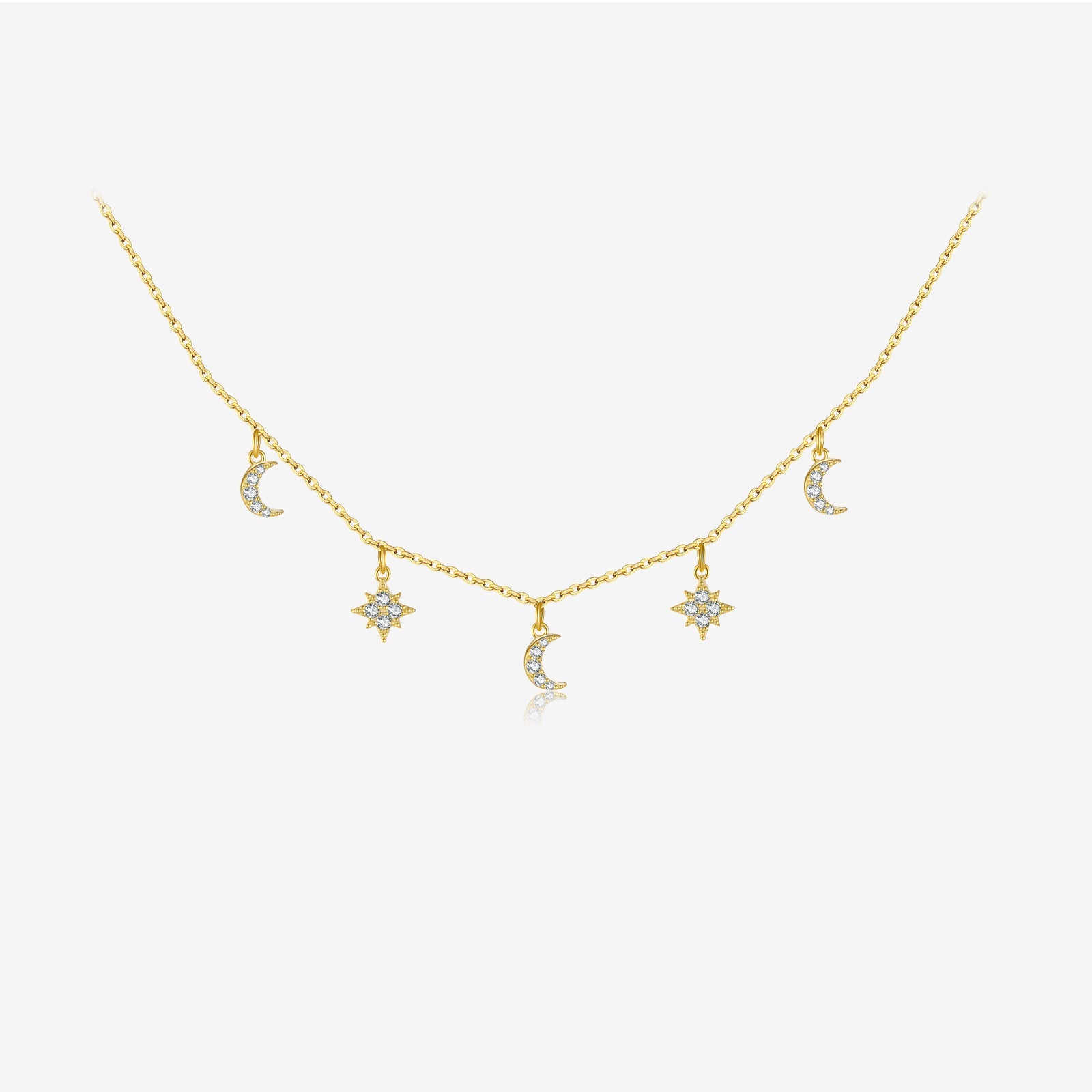 Ayla Charm Necklace - Platinum - 8