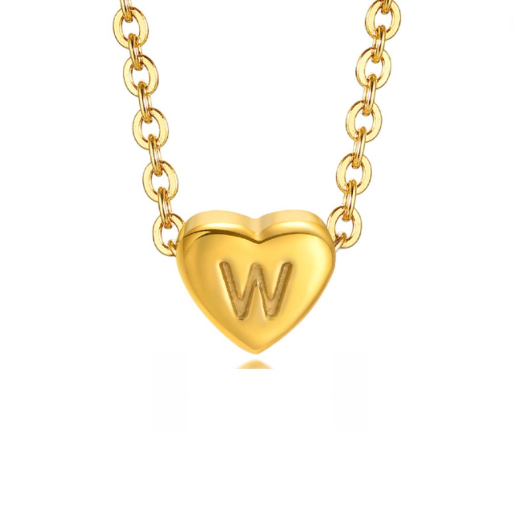 Bea Heart Necklace - Necklace - Letter W - 30