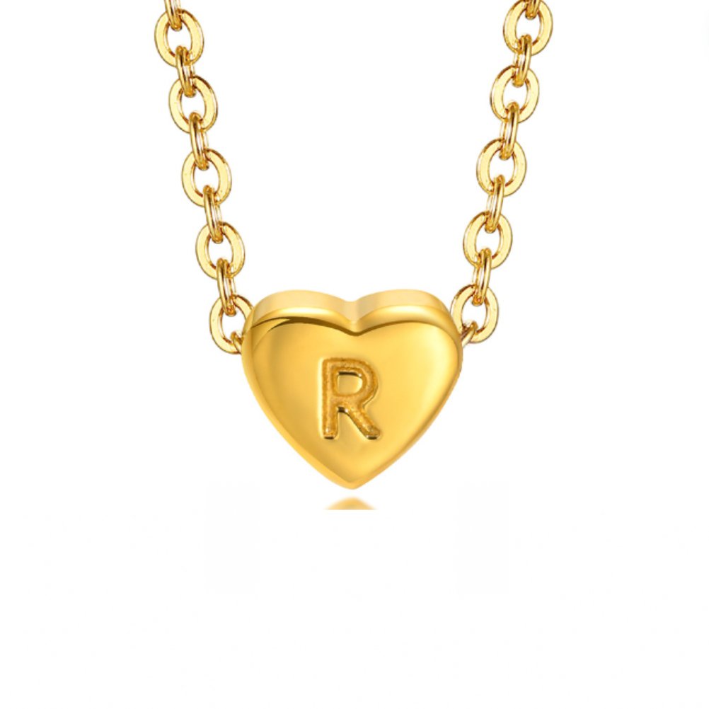 Bea Heart Necklace - Necklace - Letter R - 25
