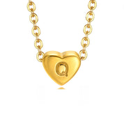 Bea Heart Necklace - Necklace - Letter Q - 24
