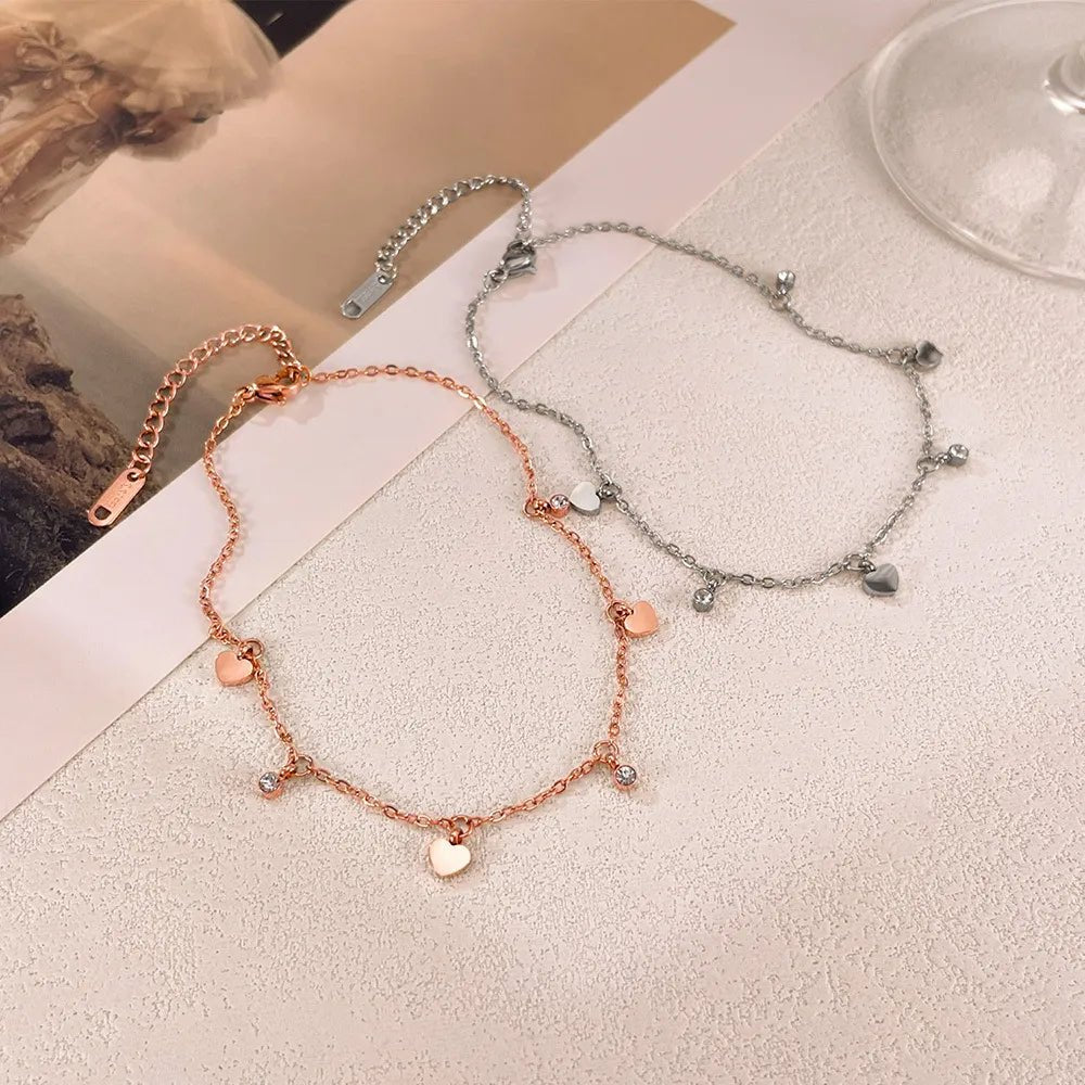 Bianca Sweetheart Anklet - Silver - 5