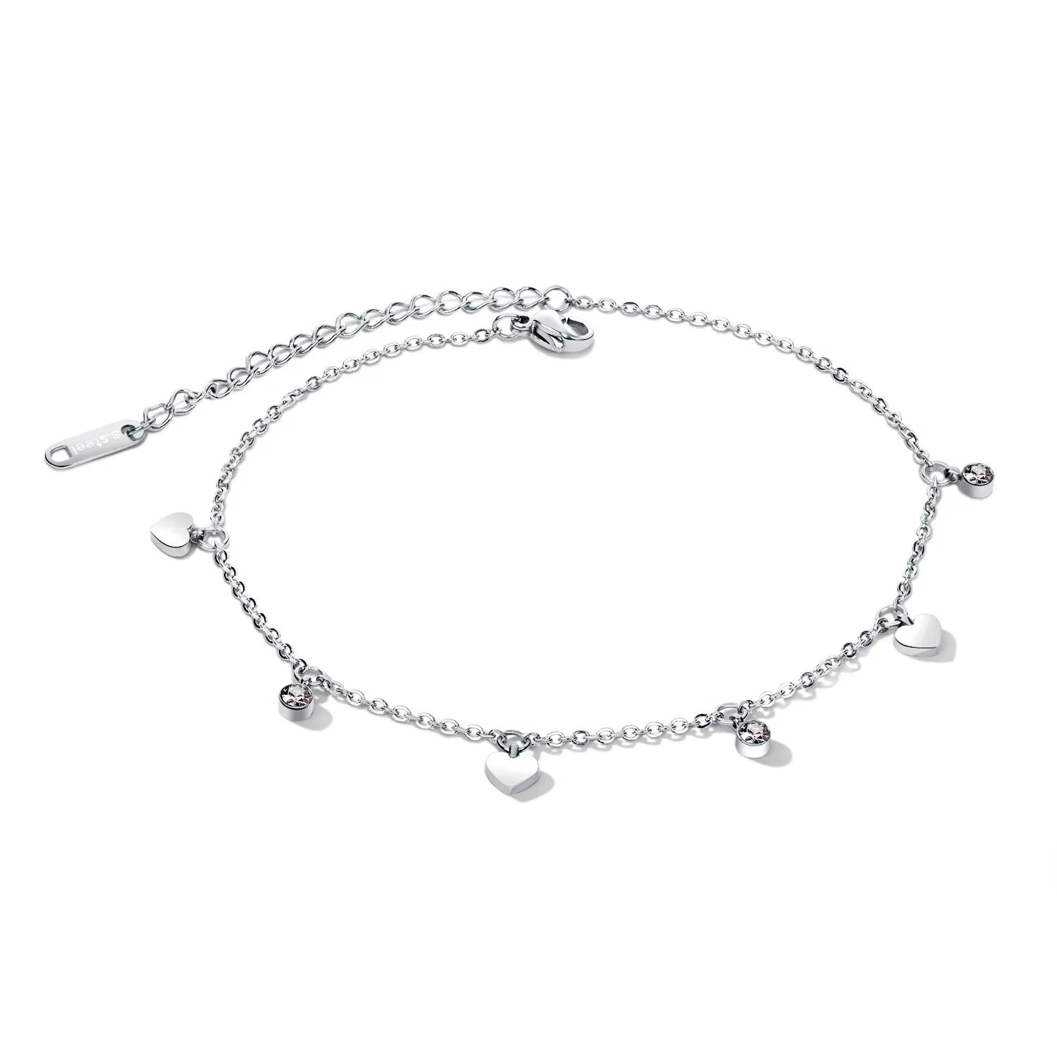 Bianca Sweetheart Anklet - Silver - 7