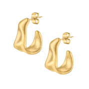 Chloe Gold Wavy Hoops