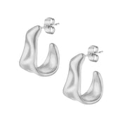 Chloe Silver Wavy Hoops