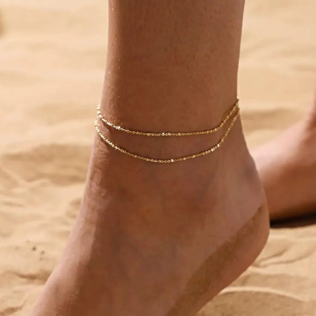 Brielle Double Strand Anklet - Anklet - Gold - 1