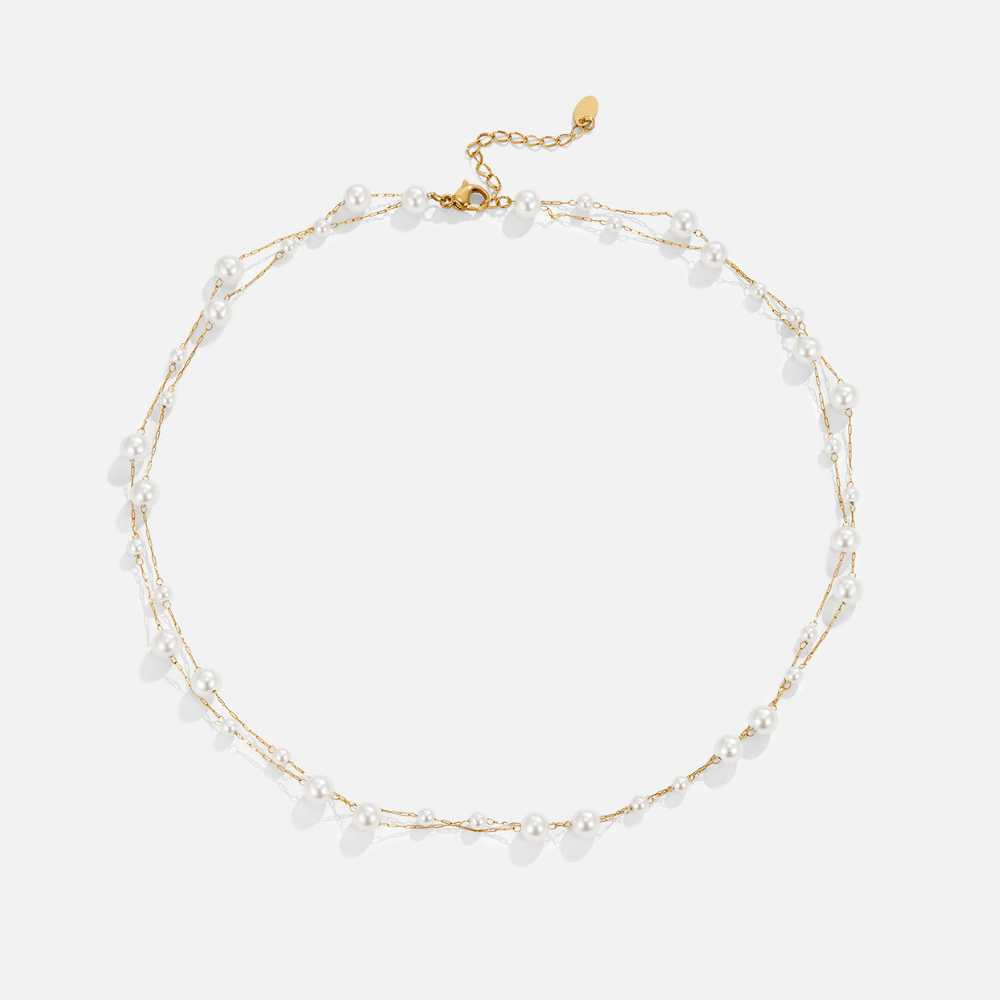 Calla Pearl Layered Necklace - Necklace - 2