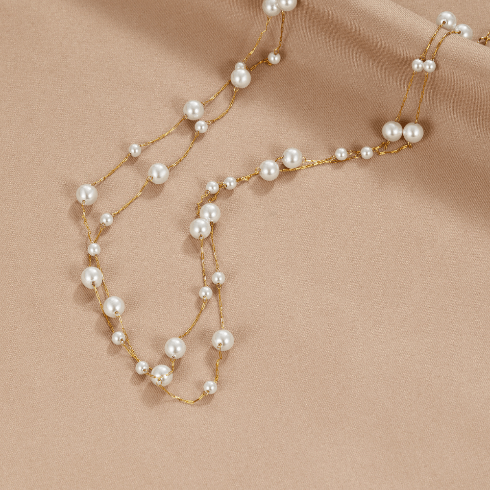 Calla Pearl Layered Necklace - Necklace - 4