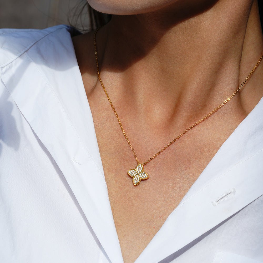 Camille Moissanite Clover Necklace - 1