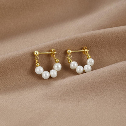 Celine Pearl Hoop Earrings - My StoreEarrings