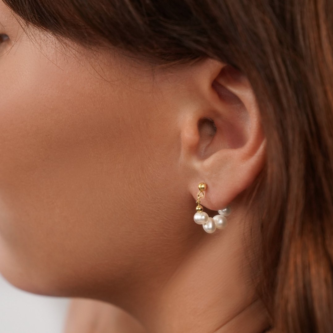 Celine Pearl Hoop Earrings - My StoreEarrings