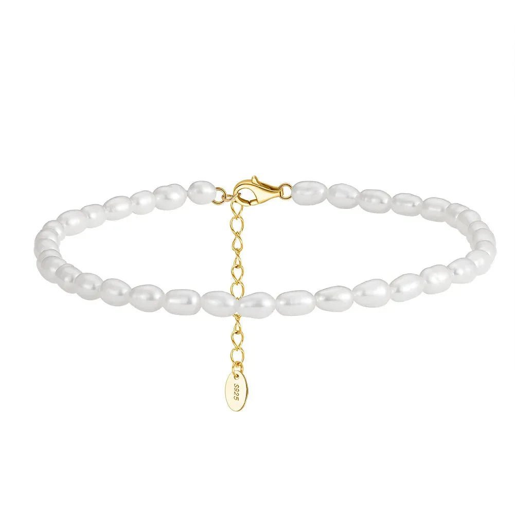 Clara Classic Pearl Anklet - Anklet - Gold - 4