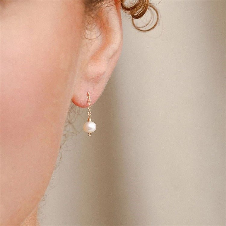 Clara Pearl Drop Earrings - Gold - 1