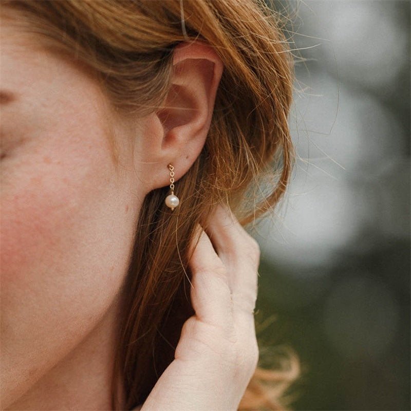 Clara Pearl Drop Earrings - Gold - 3