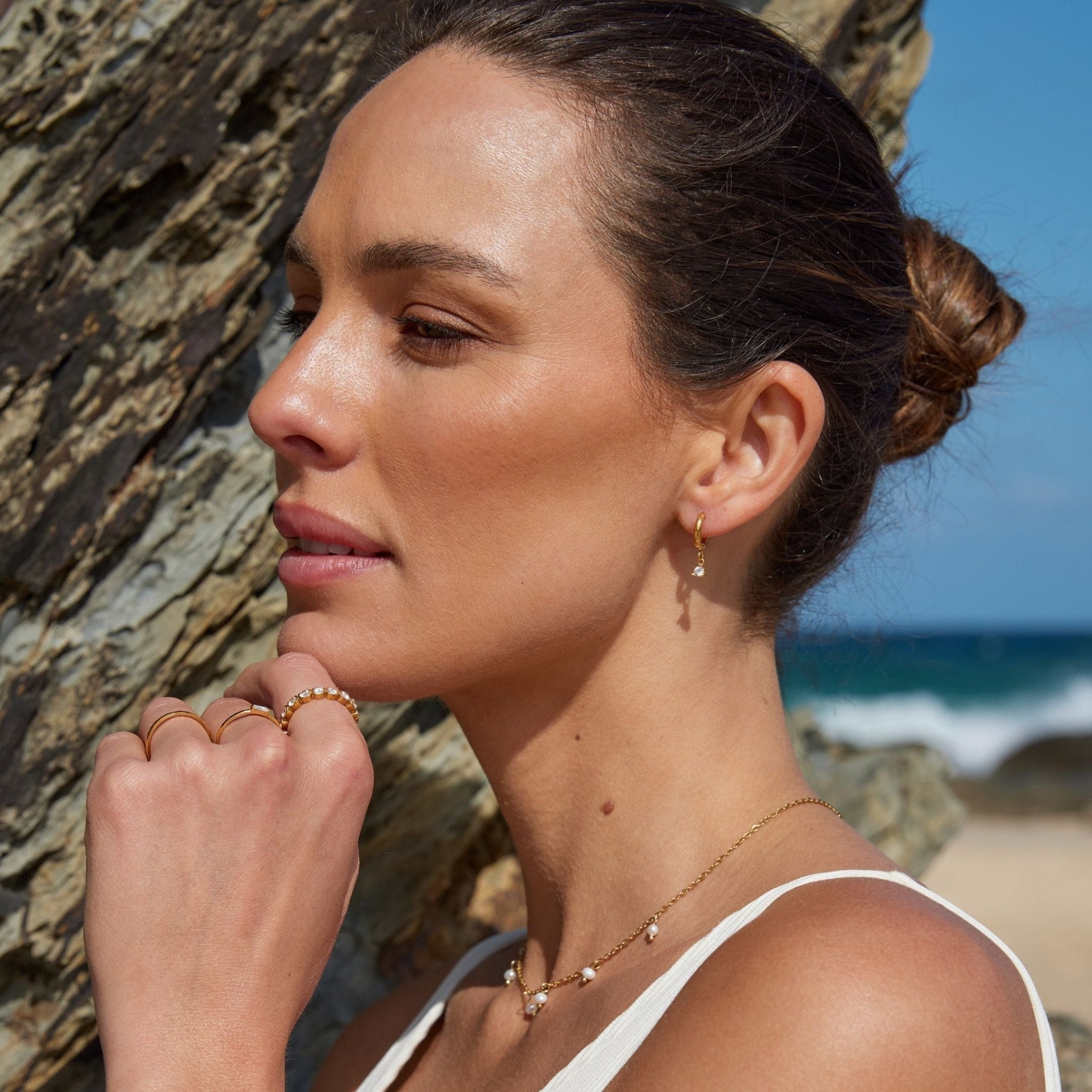 Cleo Crystal Drops - Gold - 4