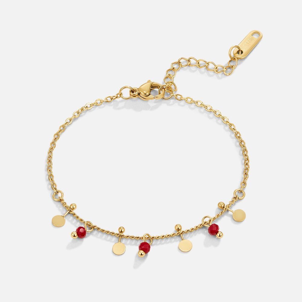Crimson Beaded Charm Bracelet - NAVALLIBracelet