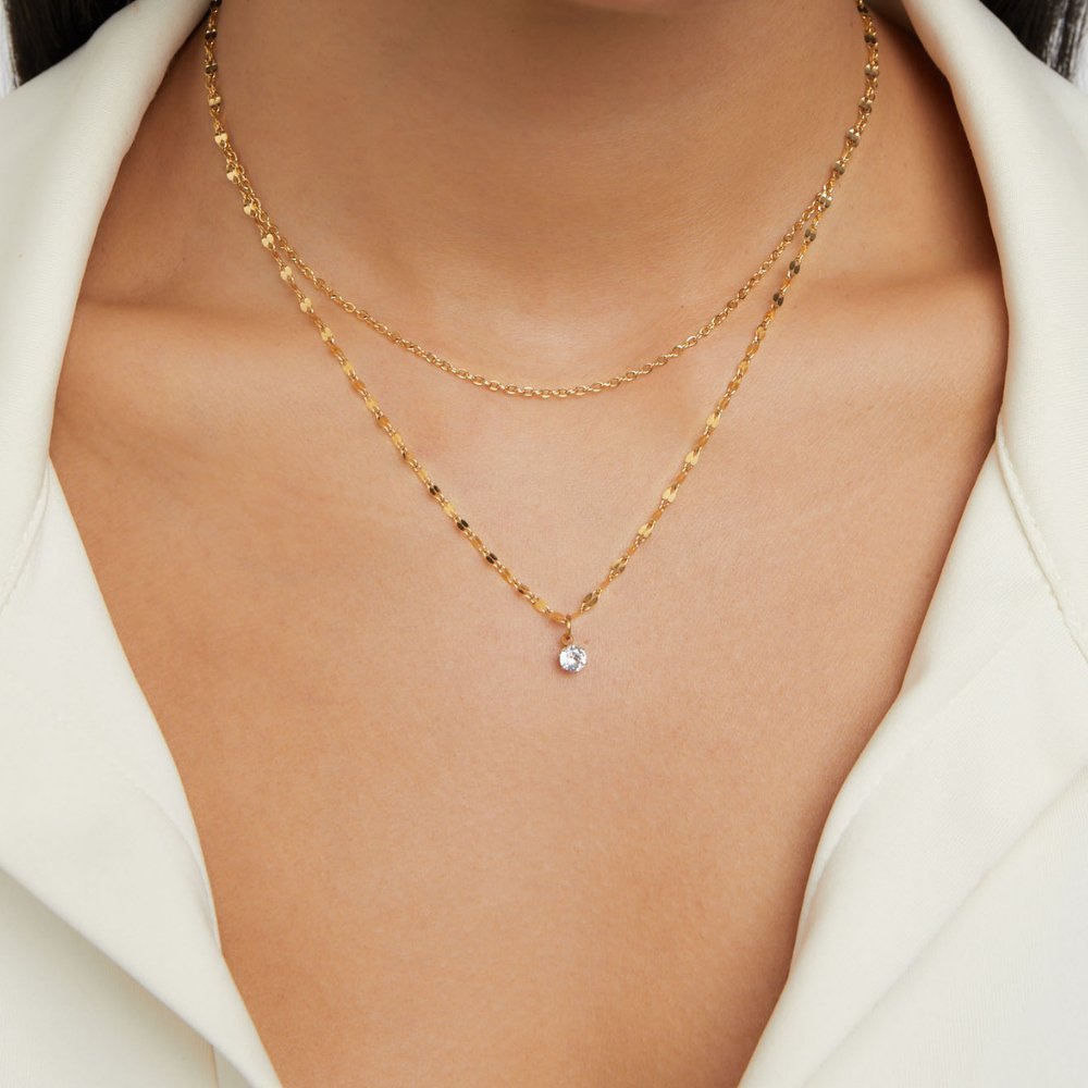 Crystal Teardrop Necklace - Necklace - 1