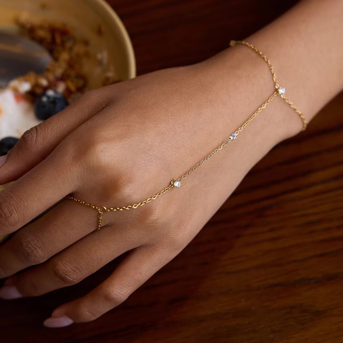 Dahlia Diamond Hand Chain - NAVALLI