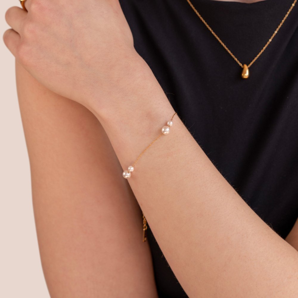 Dainty Pearl Chain Bracelet - Bracelet - 1