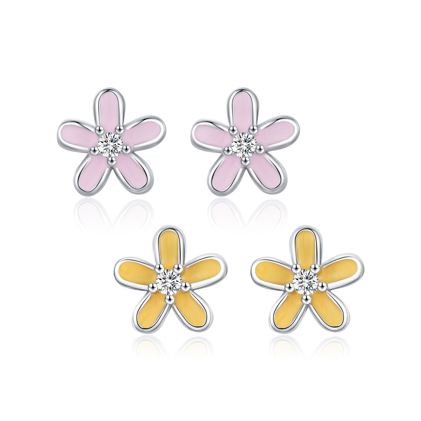 Daisy Sterling Silver Studs - NAVALLI