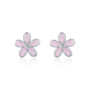 Daisy Sterling Silver Studs - Pink - 3