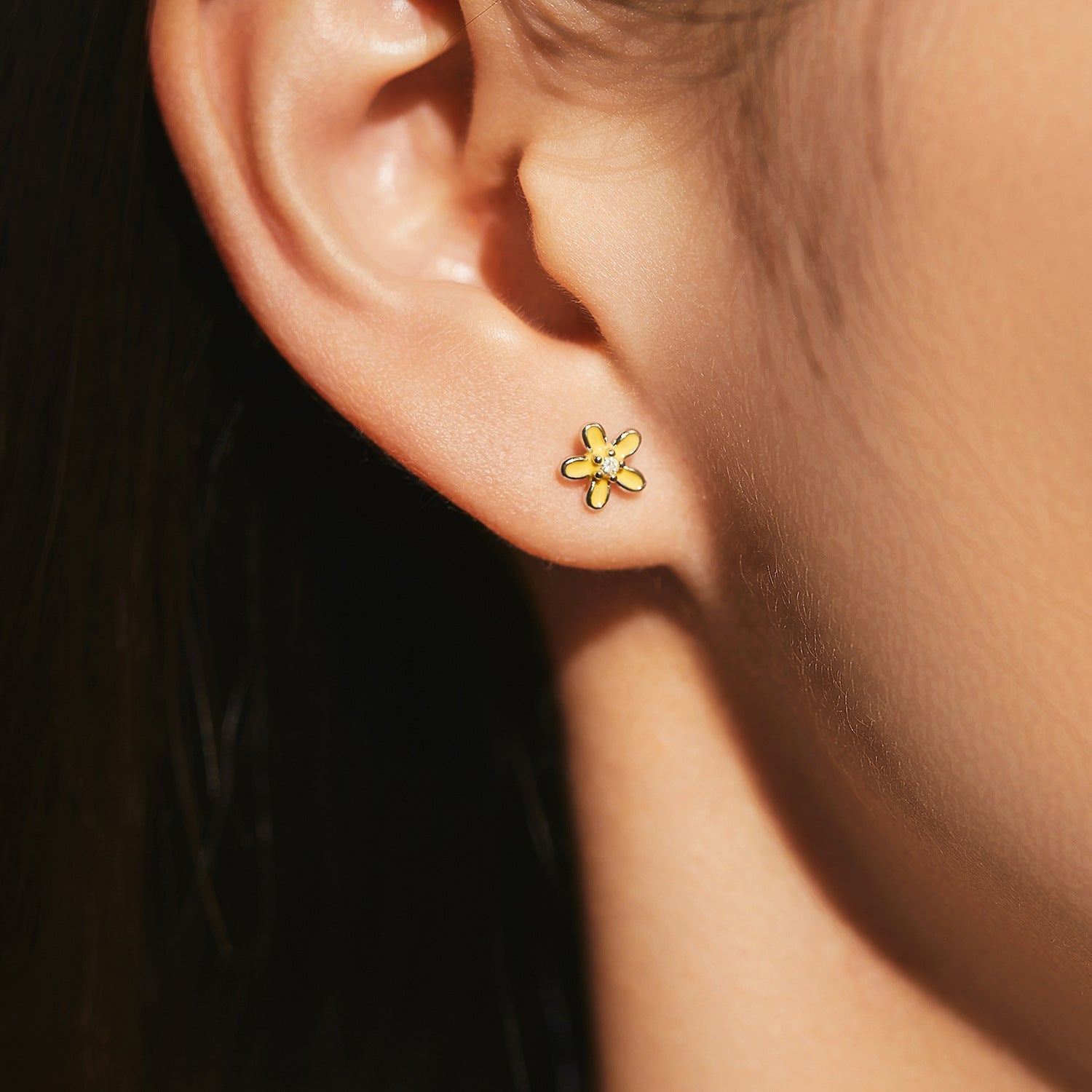 Daisy Sterling Silver Studs - Pink - 