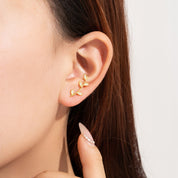 Delia Crystal Leaf Earrings - Gold - 1