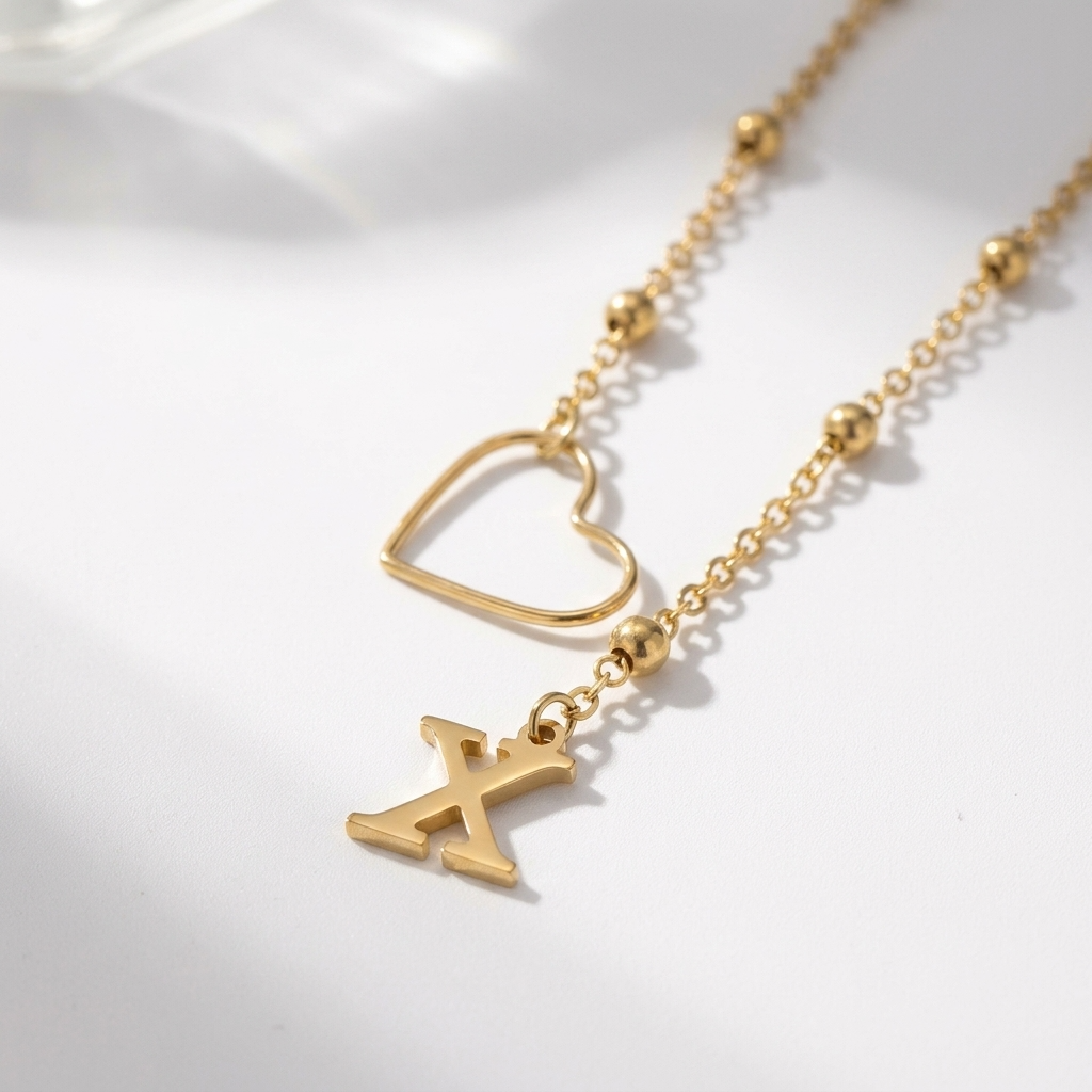 Sweetheart Initial Lariat Necklace