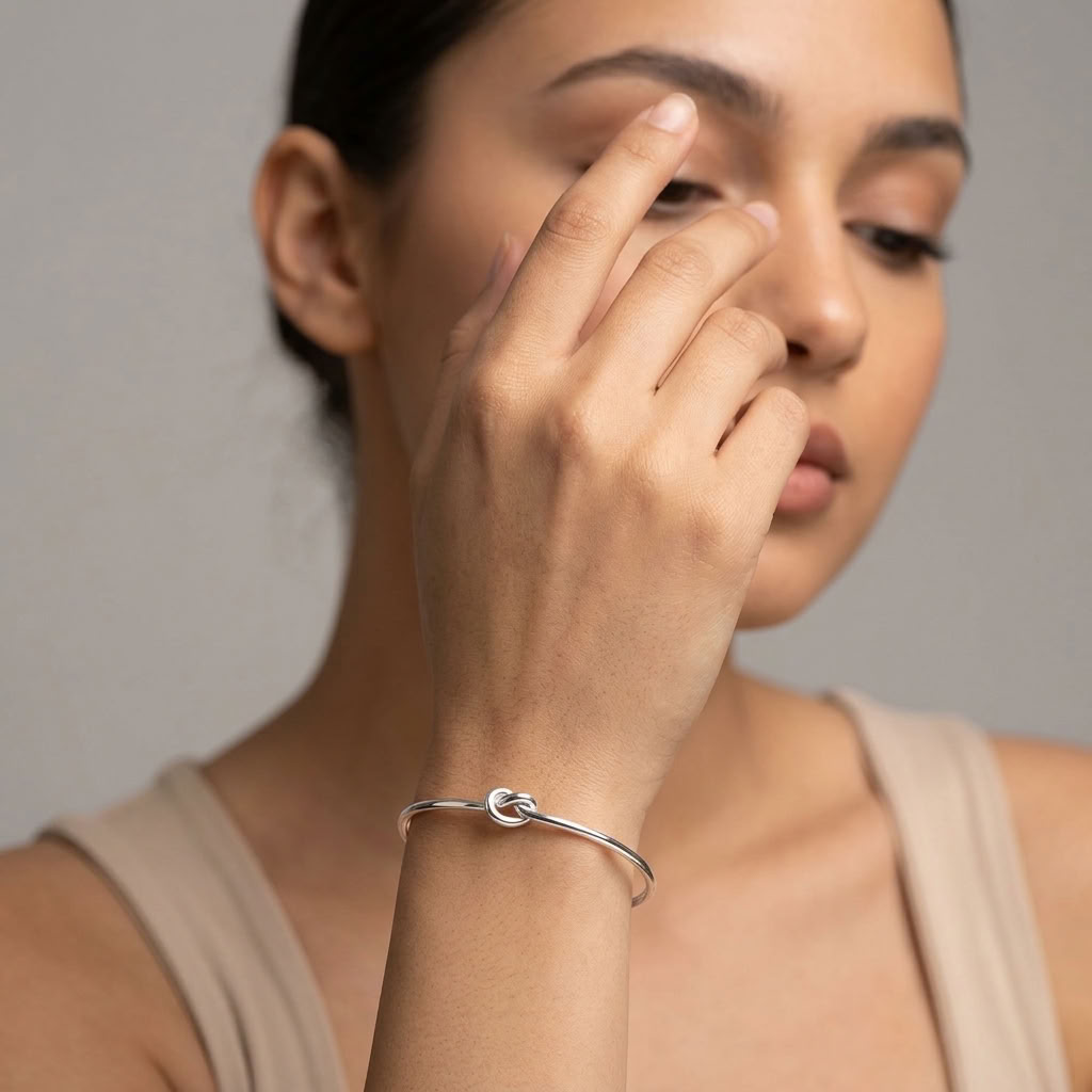 Nora Silver Knot Cuff Bracelet