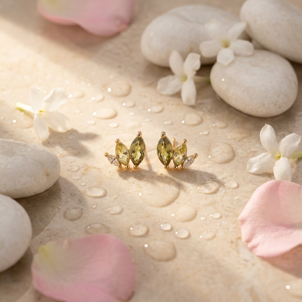 Yara Crystal Leaf Earrings
