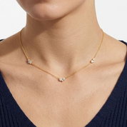 Aria Dainty Crystal Trio Necklace
