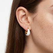 Sienna Cream Huggie Earrings