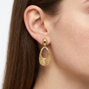 Sculptural Gold Drop Earrings