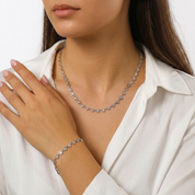 Cora Silver Heart Jewelry Set
