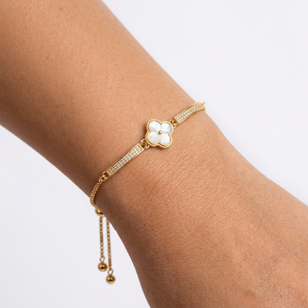 Pearl & Pavé Blossom Bracelet