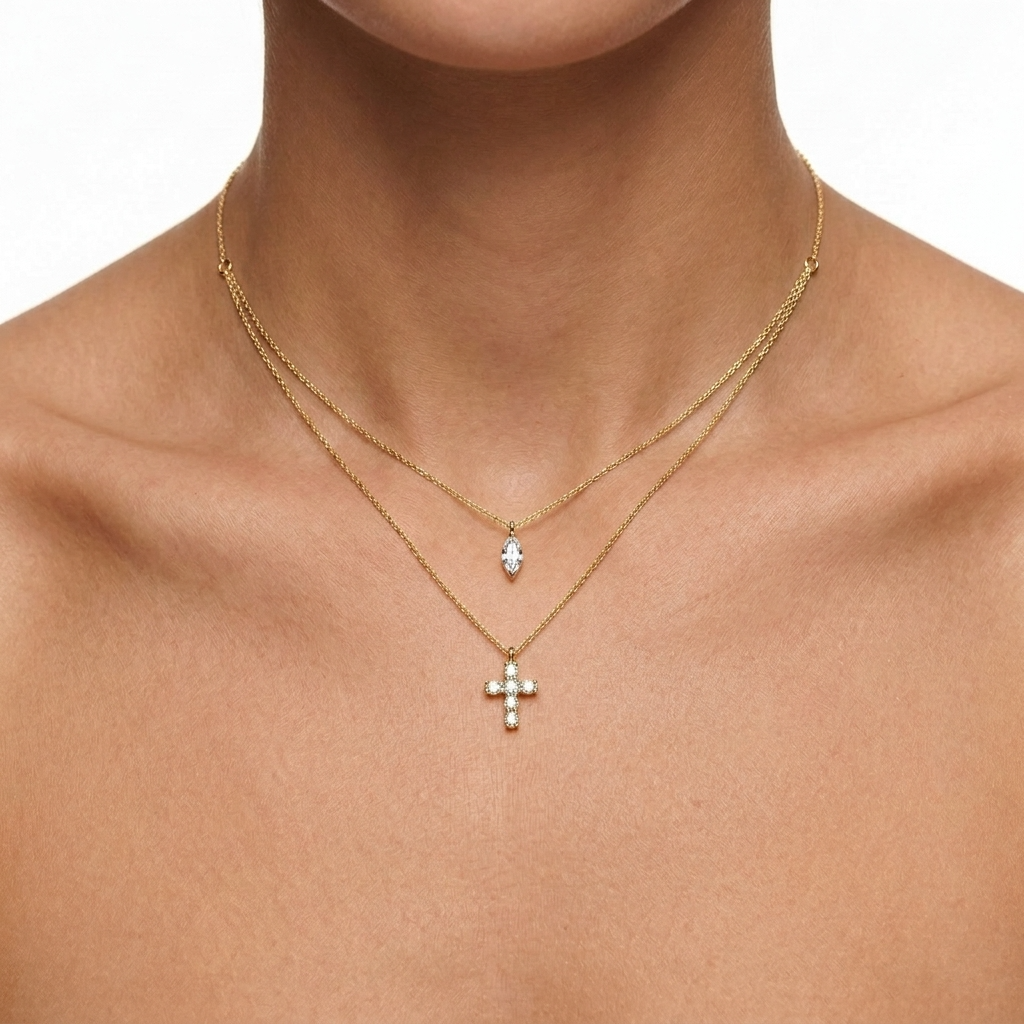 Grace Cross Necklace Gold