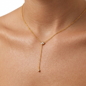 Crystal Lariat Drop Necklace